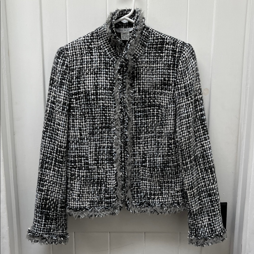 Mac & Jac Tweed Fringe Jacket
